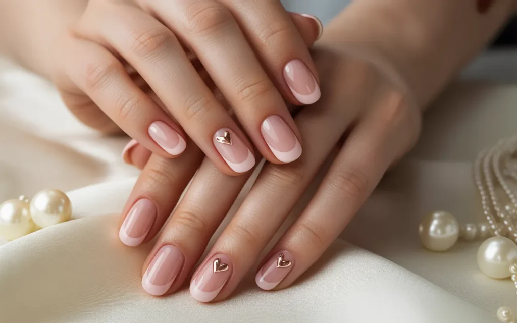 Pink Tips with Heart Tip Accents