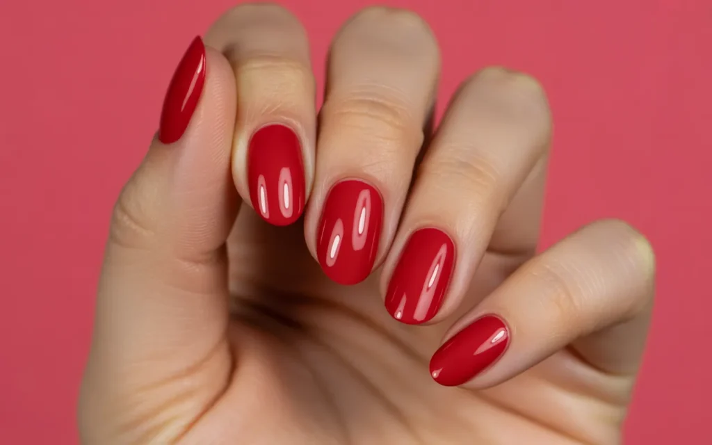 Solid Candy Red Nails