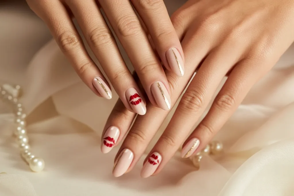 Gold Accent Kiss Nails