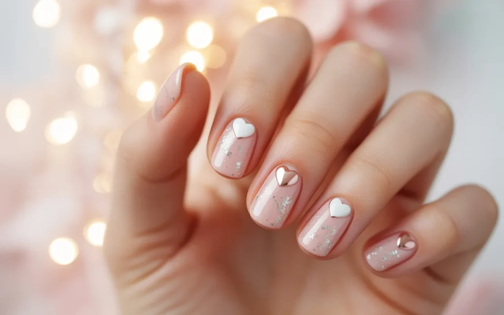 Soft Pink with Silver Glitter