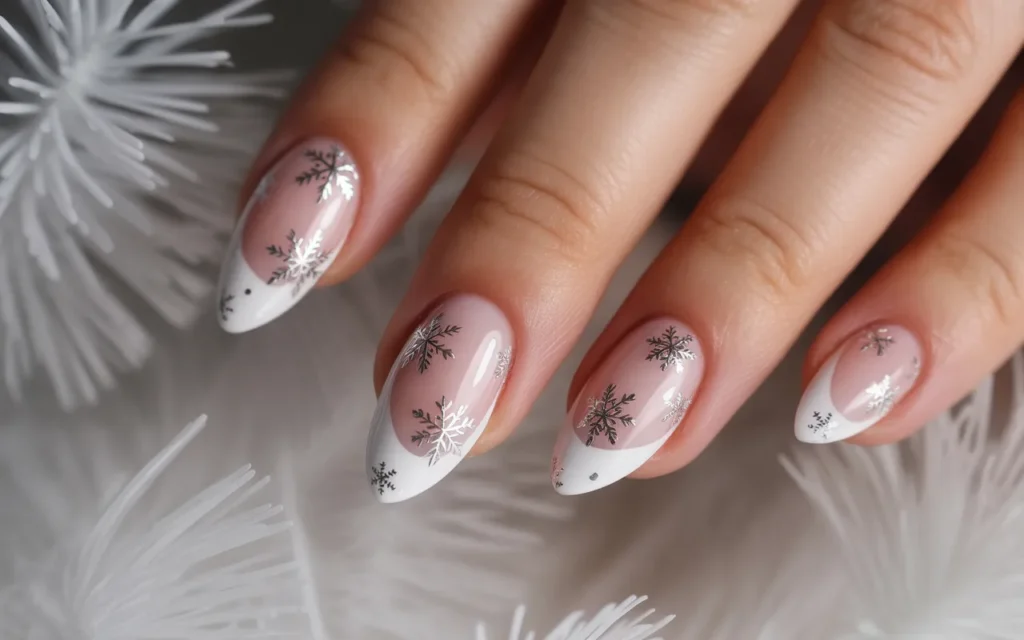 Snowflake Accents on White Base