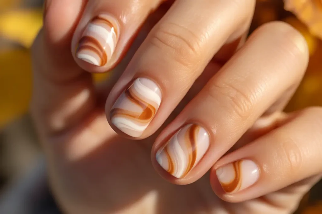 Cinnamon Swirl Nails