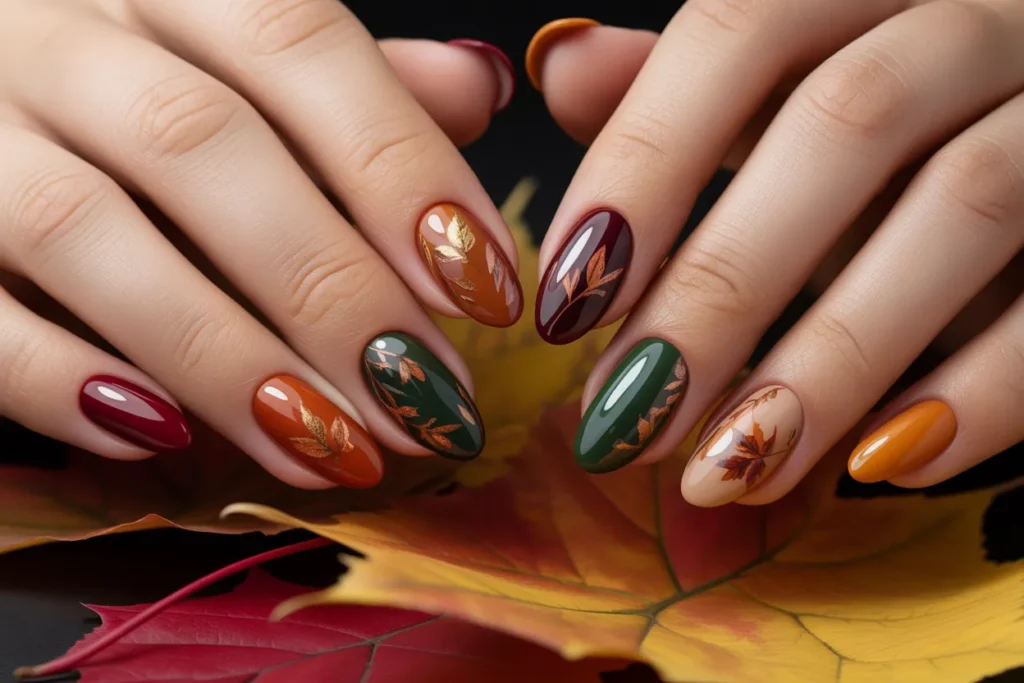 Fall-Ready Mismatched Nails