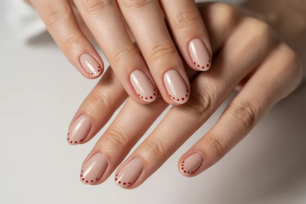 Subtle Nude with Red Dots
