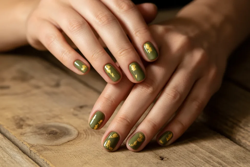 Olive Green with Gold Accents