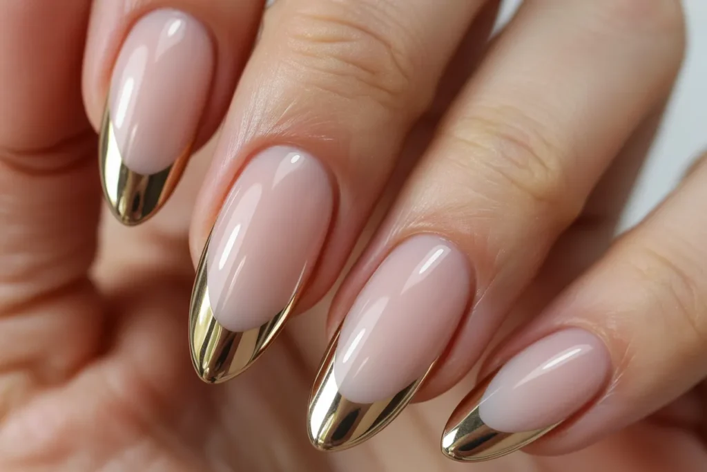 Chrome French Tips – Classic with a Twist
