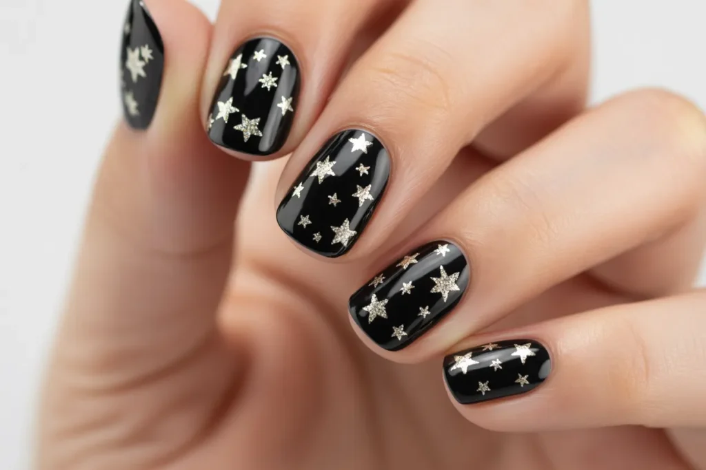 Minimalist Black with Silver Stars