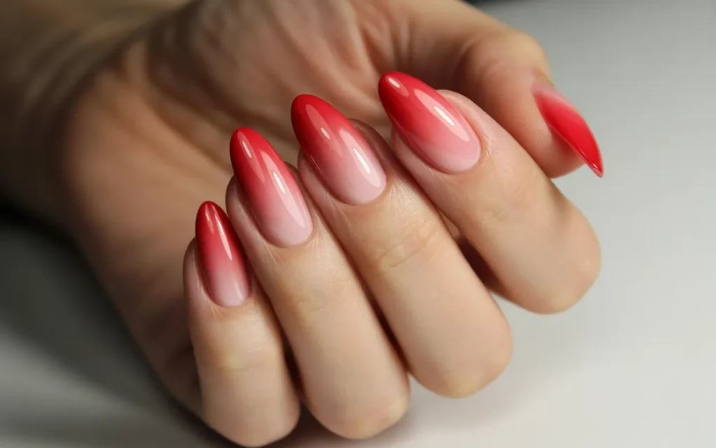 Red Ombre Fading to Nude