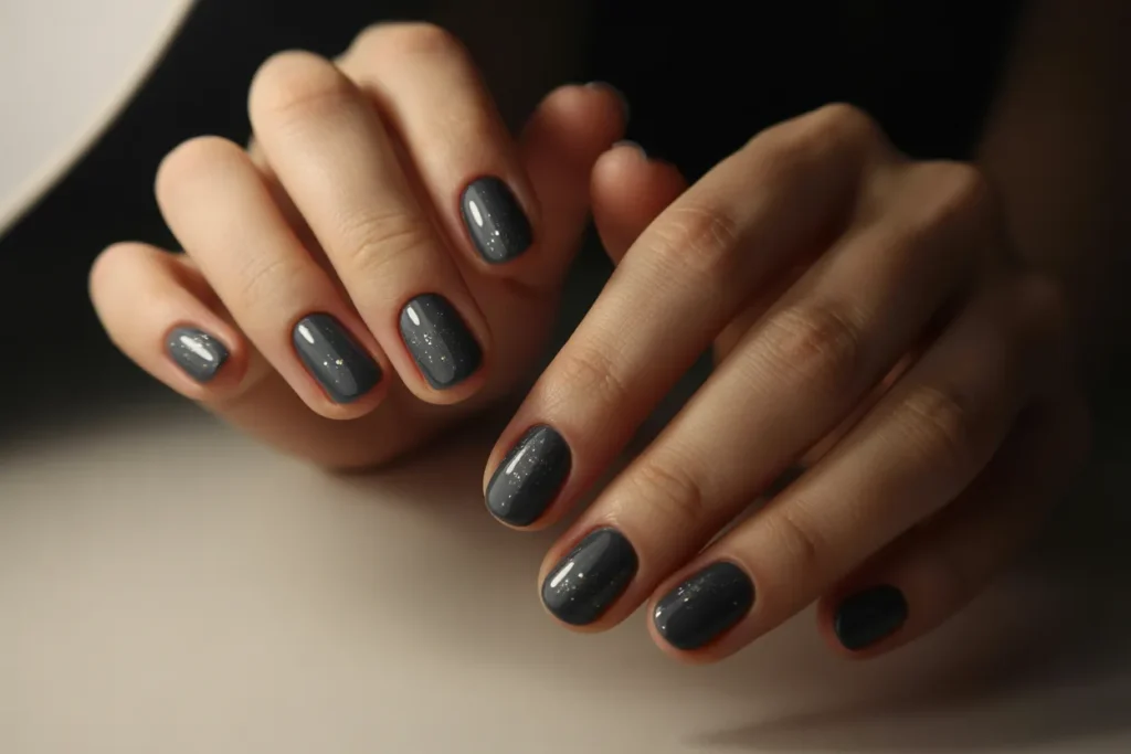 Charcoal Grey with Silver Shimmer