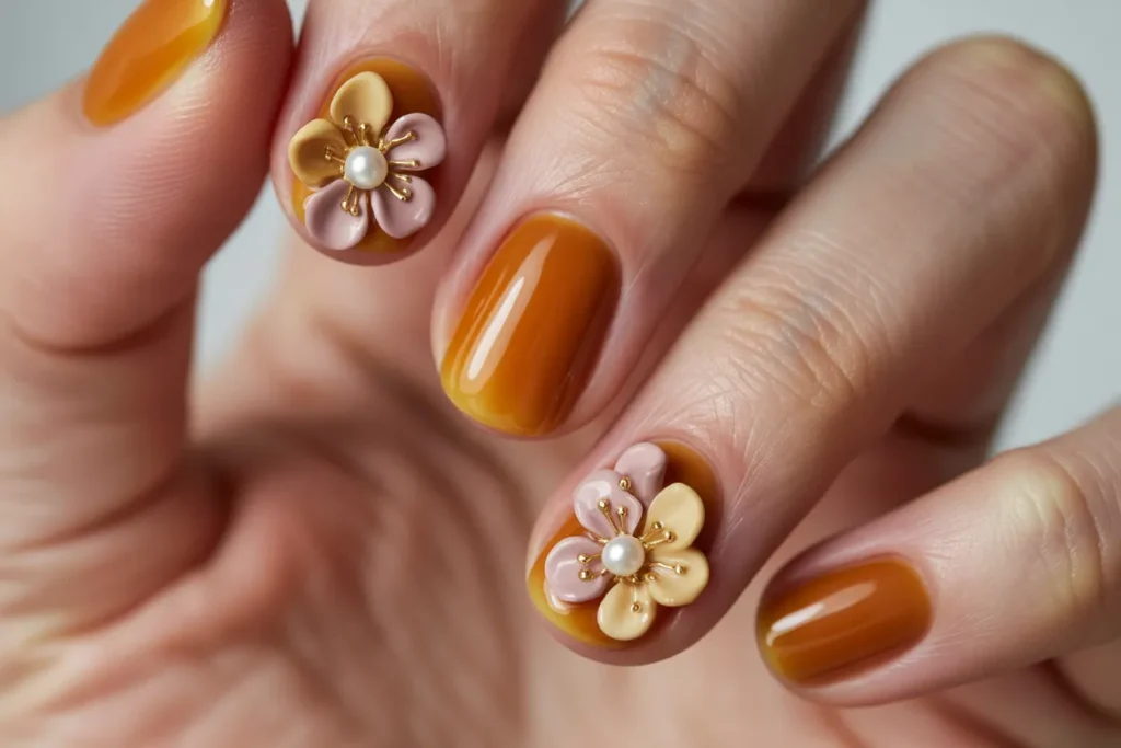 3D Autumn Mismatch Nails