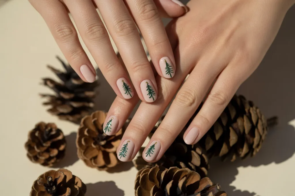 Pine Tree Silhouettes on Nude Base