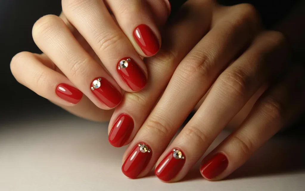 Cherry Red with Rhinestones