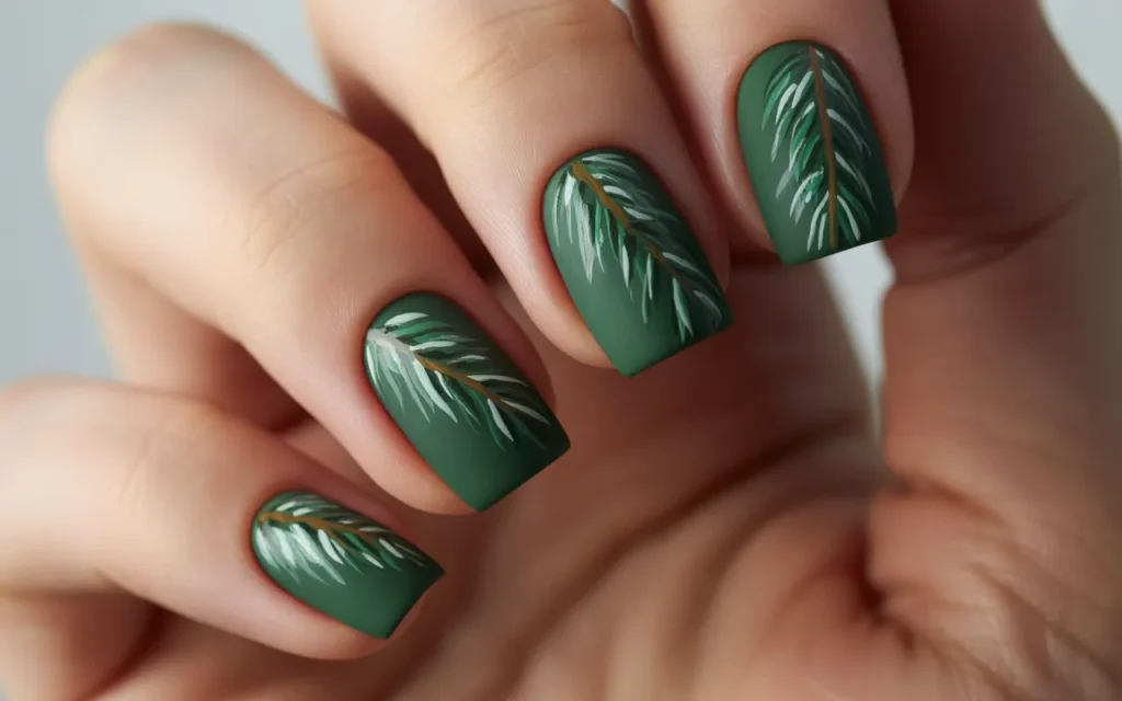Dark Green Matte with Glossy Pine Needles