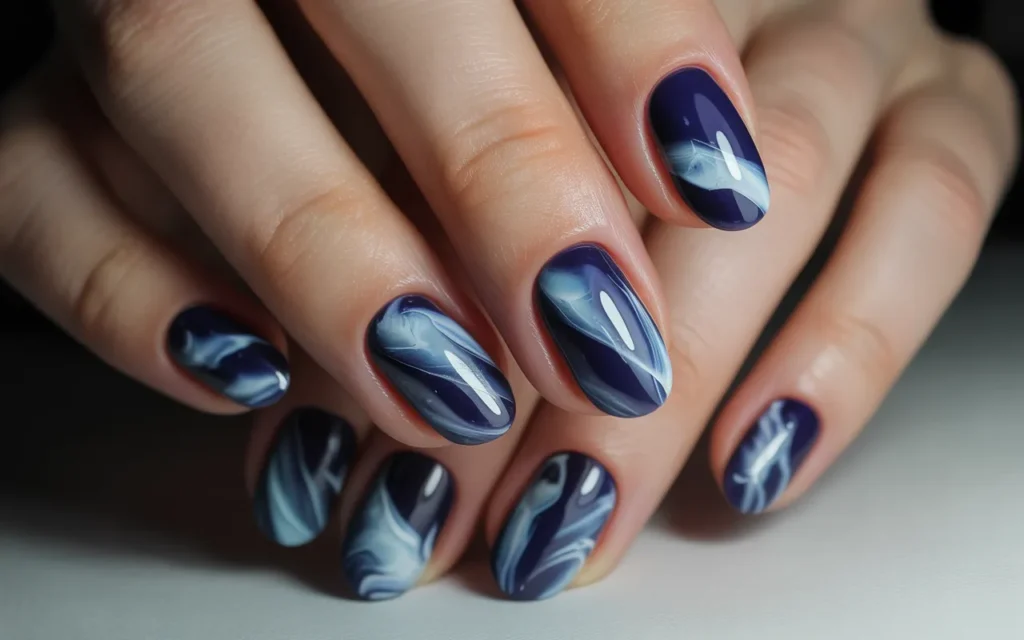 Icy Blue Marble on Dark Base