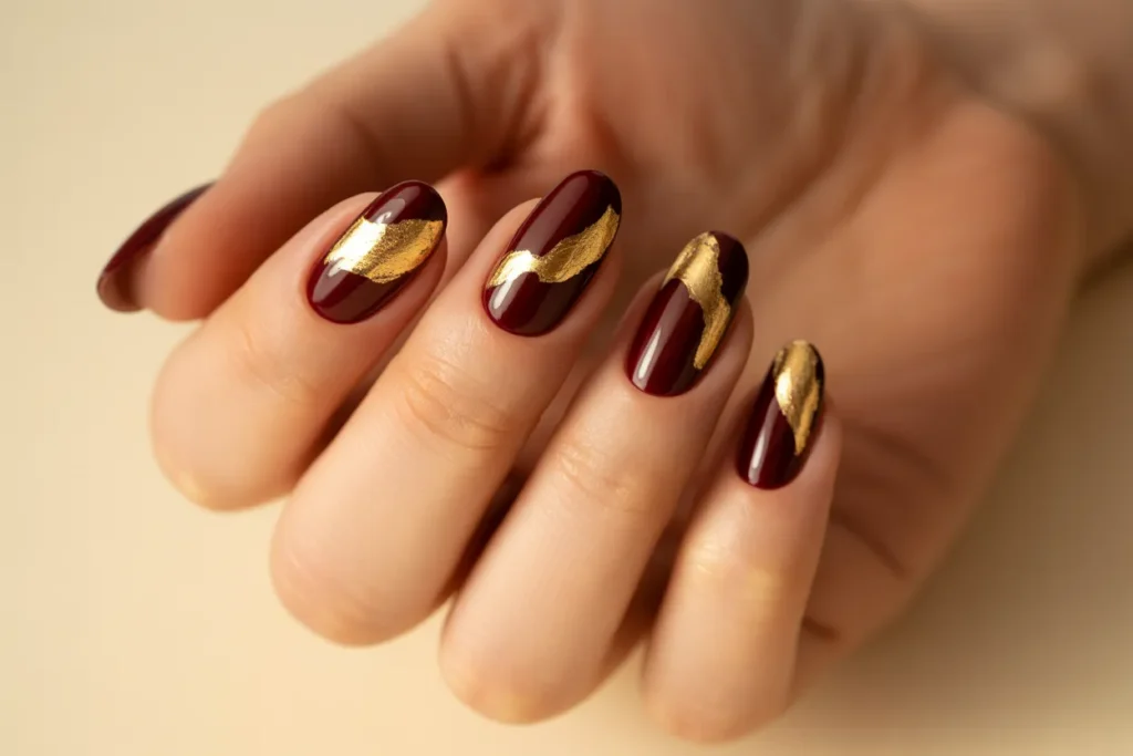 Burgundy with Gold Foil Accents