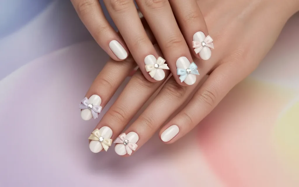 Neutral White Bow Accents