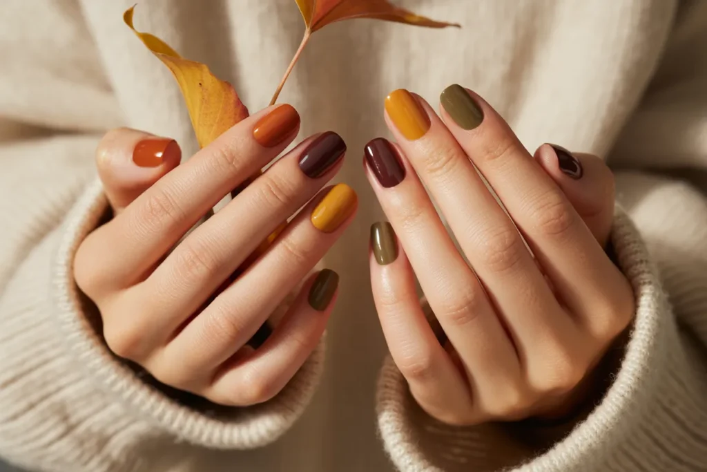Autumn Mix-and-Match Nails