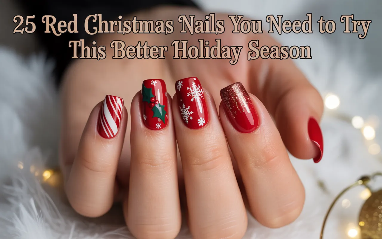 25 Red Christmas Nails You Need to Try This Better Holiday Season