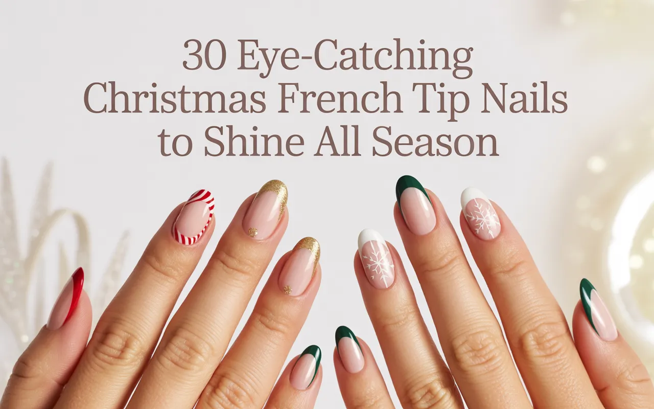 30 Eye-Catching Christmas French Tip Nails to Shine All Season