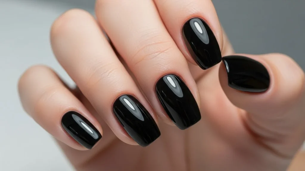 Black Velvet Valentines Day Nails