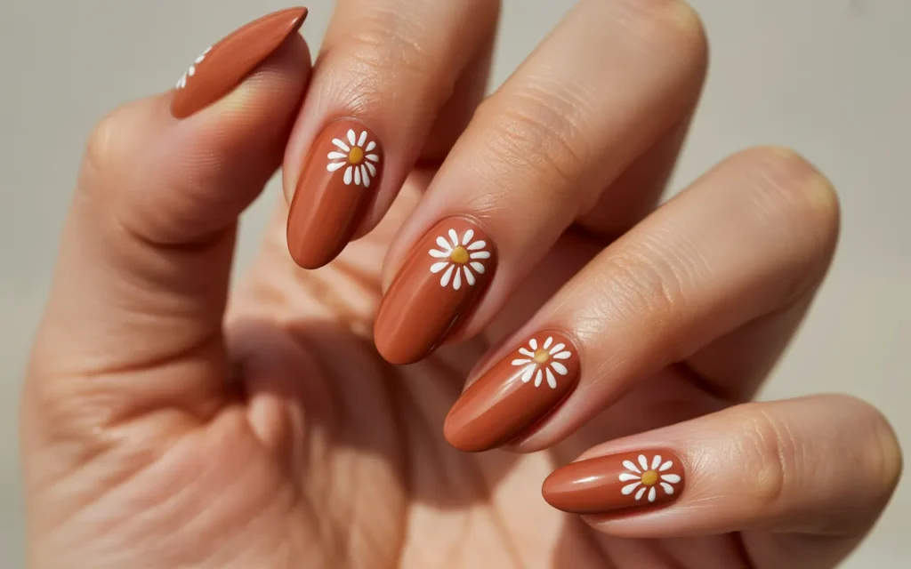 Terracotta with White Daisies