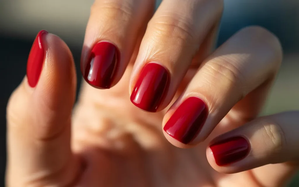 Classic Glossy Red Nails