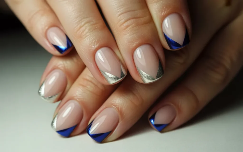 Silver & Blue V Tips