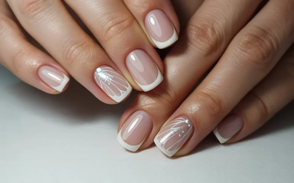 White French Butterfly Nails