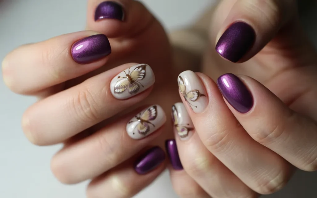 Velvet Butterfly Nails