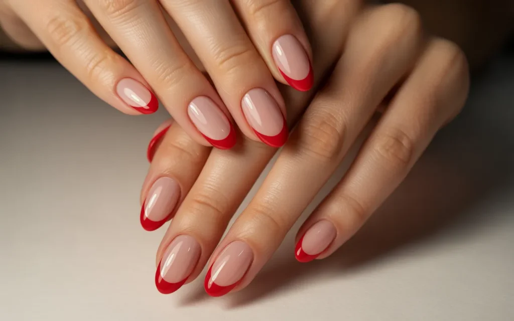 Red French Tip Nails