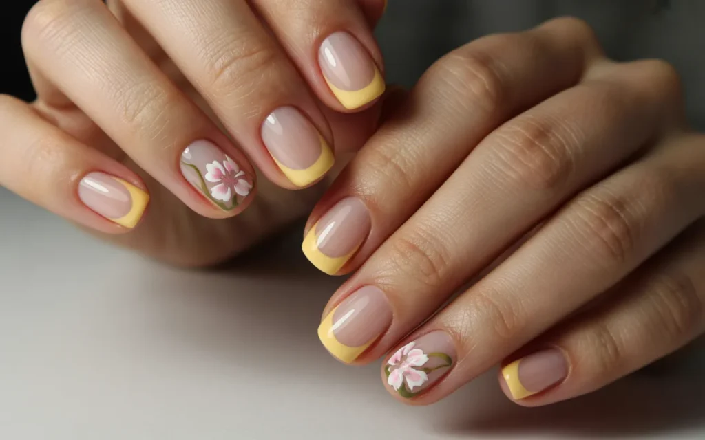 Yellow French Tips