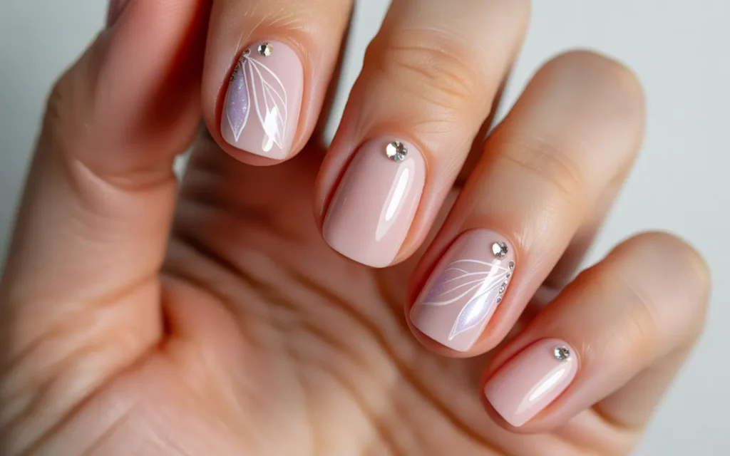 Soft Glam Butterfly Nails