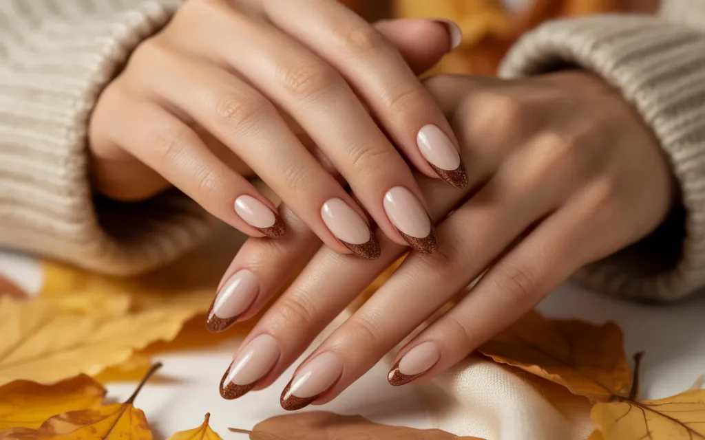 Glittery Brown Frenchies