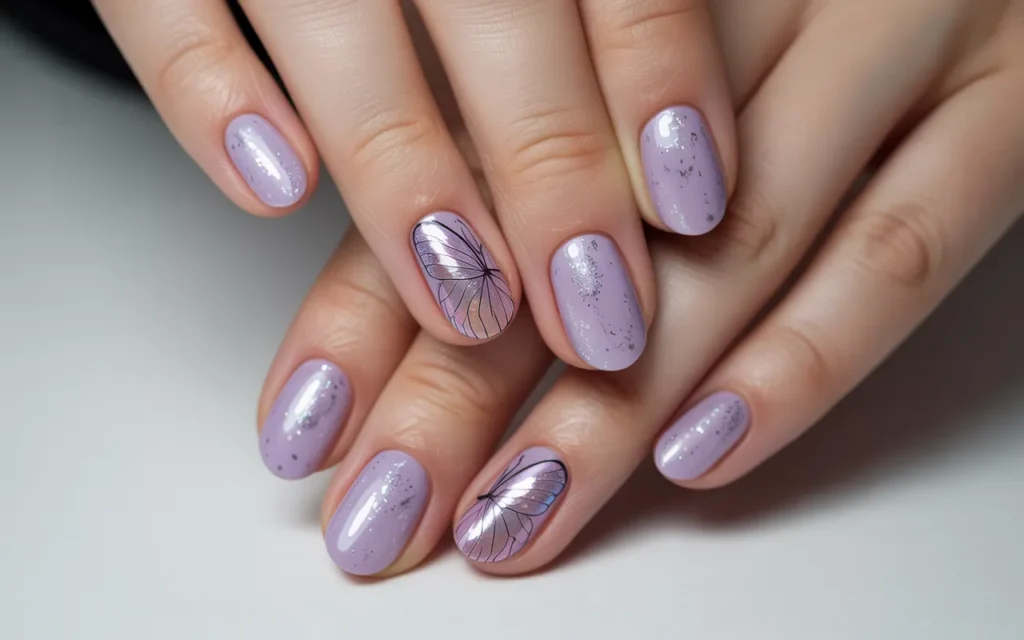 Glitter Butterfly Nails