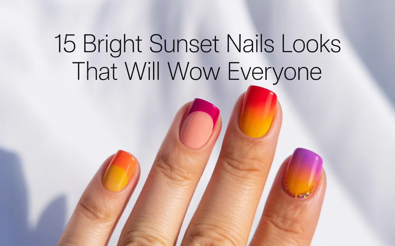 15 Bright Sunset Nails Looks That Will Wow Everyone