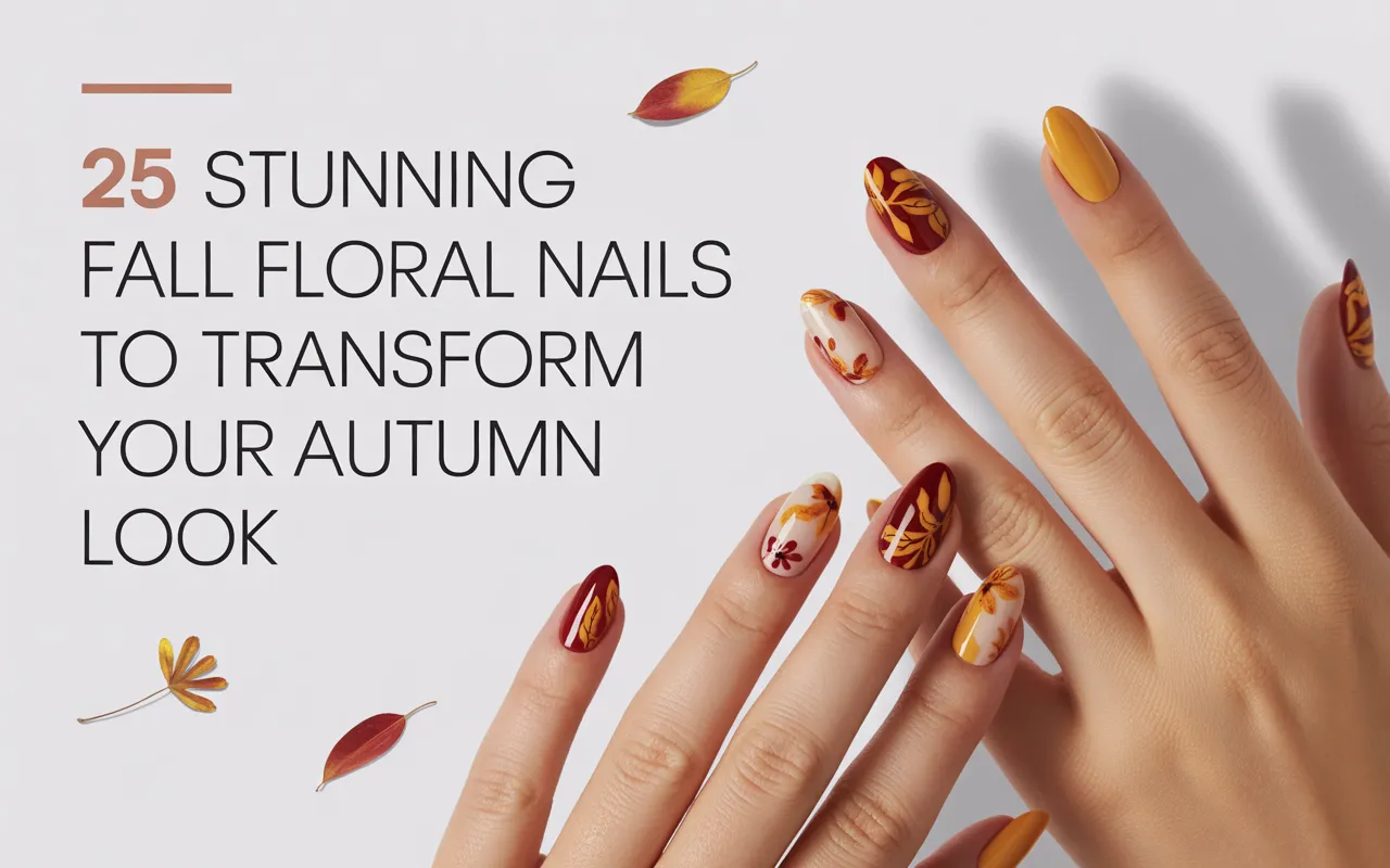 25 Stunning Fall Floral Nails to Transform Your Autumn Look